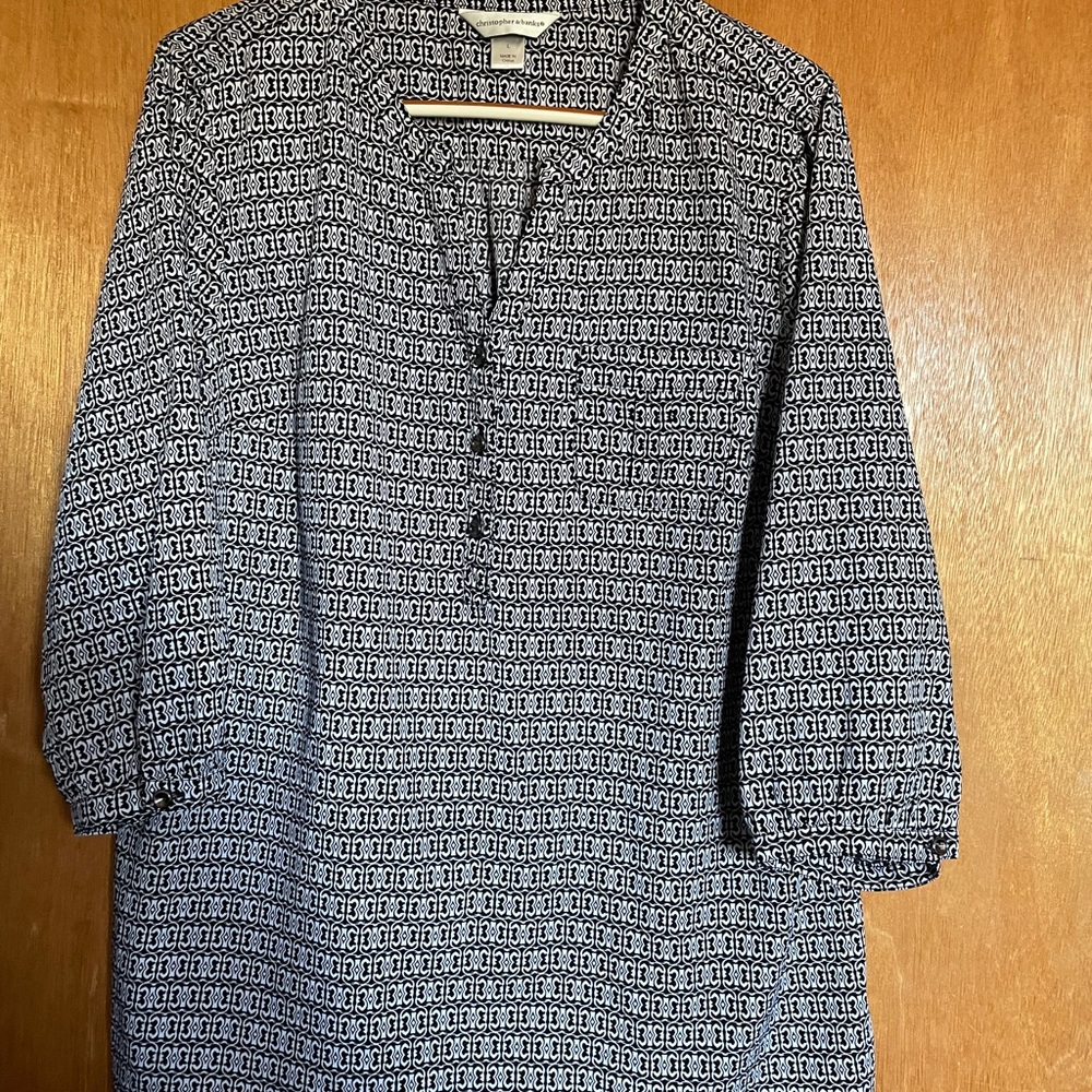 Christopher & Banks Monochrome Geometric Top